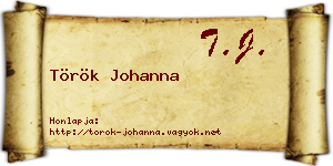 Török Johanna névjegykártya
