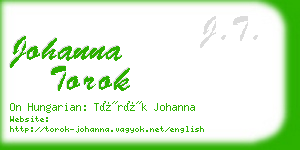 johanna torok business card